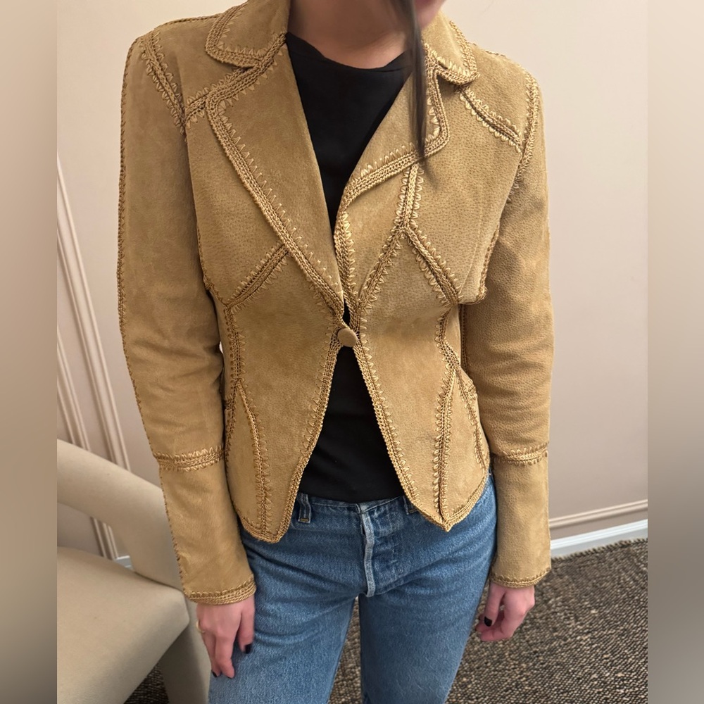 EUC Vintage Y2K FRIENDS suede Tan Women's Jacket